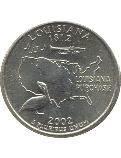 AMERIQUE ( U.S.A ) QUARTER DOLLAR (1/4 DOLLAR) 2002 P LOUISIANE TTB+