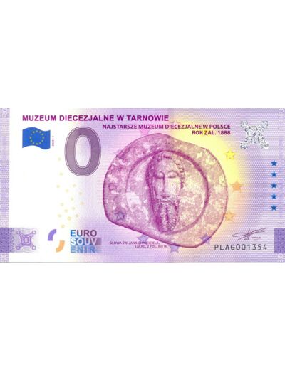 POLOGNE 2020-1 MUZEUM DIECEZJALNE BILLET SOUVENIR 0 EURO TOURISTIQUE NEUF