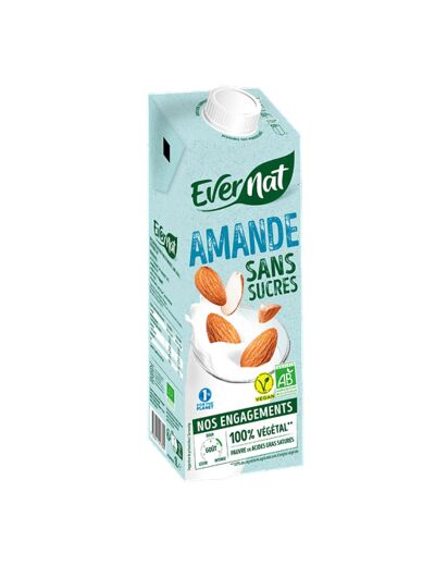 Boisson Amande sans sucres Bio-1L-Evernat