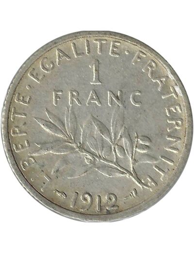 FRANCE 1 FRANC ROTY 1912 TTB+