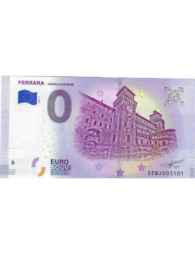 ITALIE 2019-1 FERRARA CASTELLO ESTENSE BILLET SOUVENIR 0 EURO TOURISTIQUE NEUF