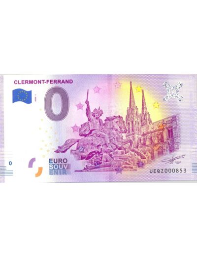 63 CLERMONT FERRAND 2020-1 CLERMONT FERRAND BILLET SOUVENIR 0 EURO TOURISTIQUE