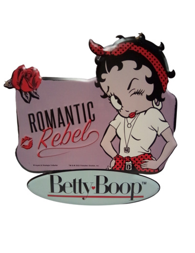 Plaque métal xl - Betty Boop Rebel - 50x50 cm - Collection Pin Up.