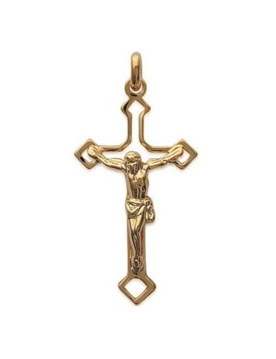 Pendentif Croix avec christ en plaqué or