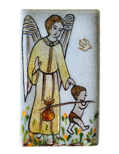 Ange et Petits Pas 9,5x5,5cm - EMAUX DU LIBAN