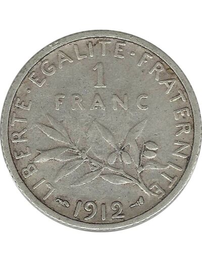 FRANCE 1 FRANC ROTY 1912 TTB