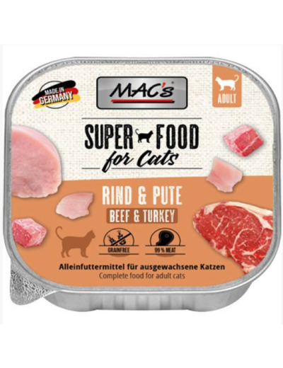 MAC'S raffineur, saveur Boeuf & dinde pour chat - 100g