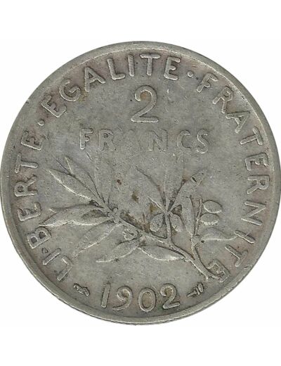 FRANCE 2 FRANCS SEMEUSE 1902 TB