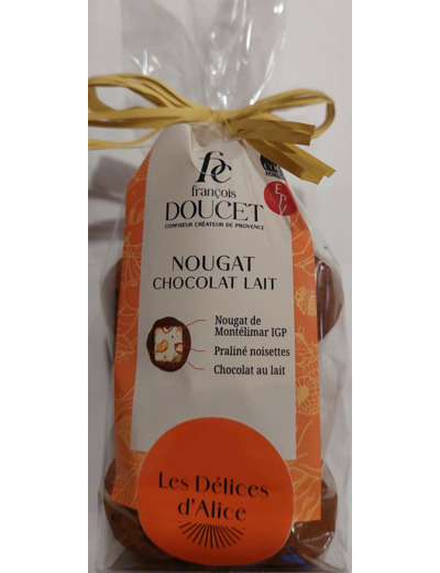 Nougat enrobé Chocolat Lait et Poudre Cacao