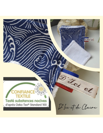 10 Lingettes de Toilette motif Vagues