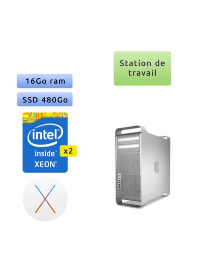Apple Mac Pro Eight Core Xeon 2.4Ghz - A1289 (EMC 2314-2) - 16Go 480Go SSD - MacPro5,1 - Station de Travail