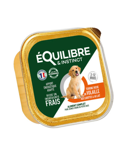 Équilibre & Instinct CHIOT, Pâtée riche en volaille & aux carottes - 150g