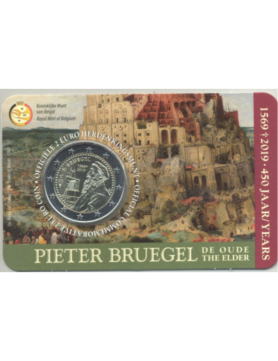 BELGIQUE 2019 2 EURO COMMEMORATIVE BRUEGEL COINCARD VERSION FLAMAND