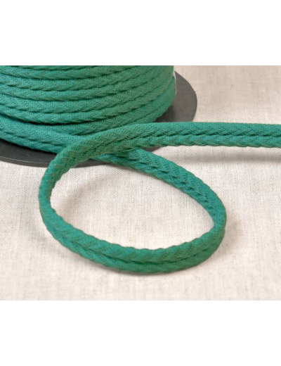 Double passepoil chevron 550 vert vif C15 10mm 100% coton le mètre