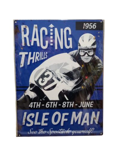Plaque Métal Plate Affiche de la Course de L'Ile de Man de 1956 - 30 x 40 cm