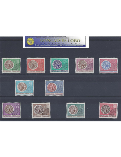 YVERT 123 a 133 MONNAIE GAULOISE PREOBLITERES Serie 11 Timbres NEUF