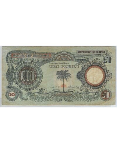 BIAFRA 10 POUNDS 1968 SERIE ZA TTB