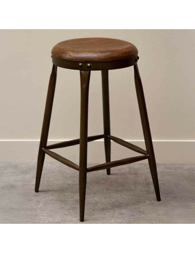 Tabouret Atelier pin fer 56x33x33cm