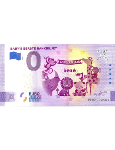 PAYS BAS 2020-1 BABY S EERSTE BANKBILJET BILLET SOUVENIR 0 EURO TOURISTIQUE NEUF