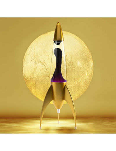 Lampe à lave fusée Telstar Rocket Or