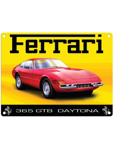 Plaque Métal Ferrari 365 GTB Daytona - 30 x 40 cm.