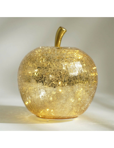 Lampe à Poser Led Pomme doré verre 22x22x24cm