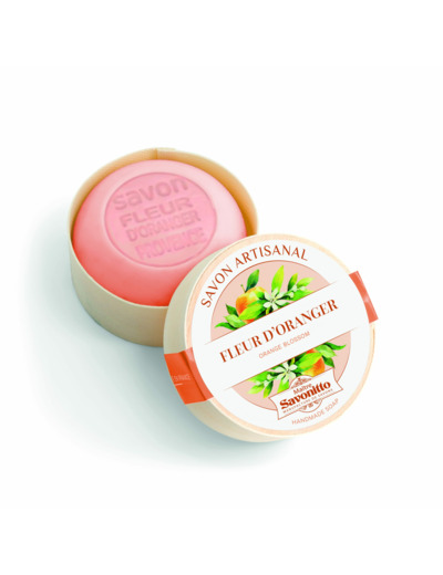 Maitre Savonitto - Boite bois savon - 100 G (Fleur d'Oranger)