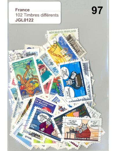 102 TIMBRES FRANCE DIFFERENTS OBLITERES *97