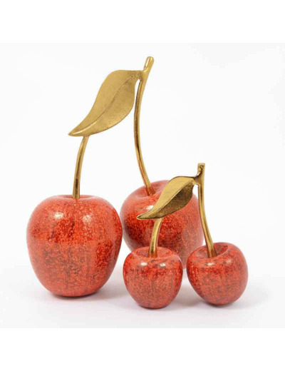 Cerise double Gabriela orange métal 19x9x21cm