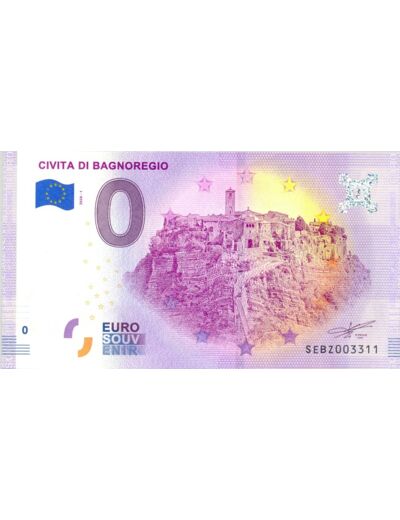 ITALIE 2020-1 CIVITA DI BAGNOREGIO BILLET SOUVENIR 0 EURO NEUF