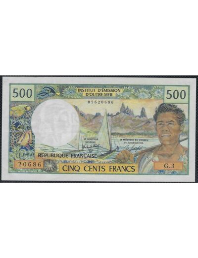TAHITI PAPEETE 500 FRANCS NON DATE (1983) SERIE G.3 SUP