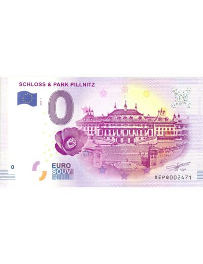 ALLEMAGNE 2017-1 SCHLOSS & PARK PILLNITZ BILLET SOUVENIR 0EURO TOURISTIQUE NEUF