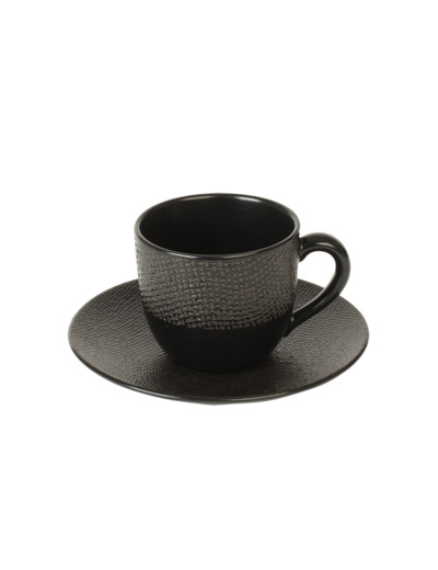 Lot de 6 tasses à café - Vésuvio - noir - 12 cl