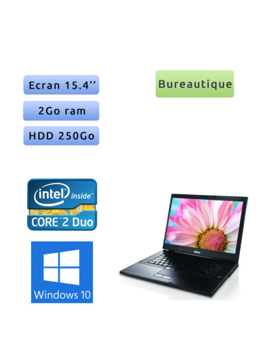 Dell Latitude E6500 - Windows 10 - 2.53 2Go 250Go - 15.4  - Ordinateur Portable PC