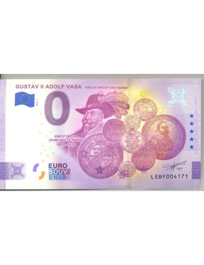 FINLANDE 2020-3 GUSTAV II ADOLF VASA VERSION ANNIVERSAIRE BILLET SOUVENIR 0 EURO