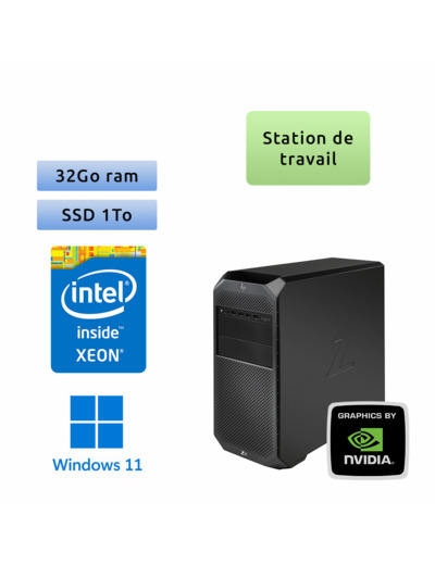 HP Z4 G4 - Windows 11 - W-2135 32Go 1To SSD - P2000 - Ordinateur Tour Workstation