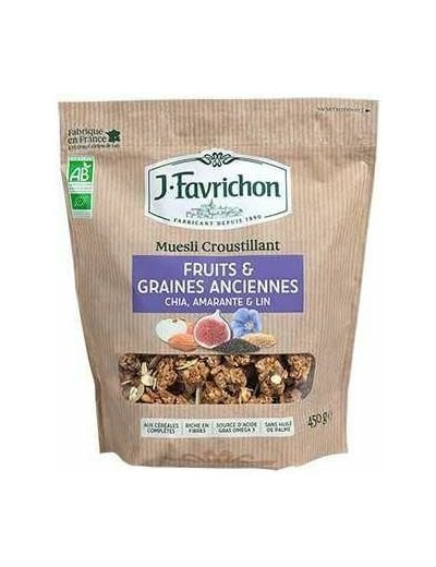 Muesli croustillant fruit graine anc450g J.Favrichon