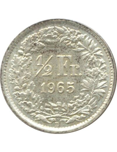 SUISSE 1/2 FRANC 1965 B TTB+ N3