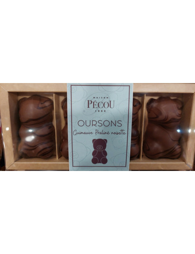 Ourson Guimauve Praliné Chocolat Noir 70%
