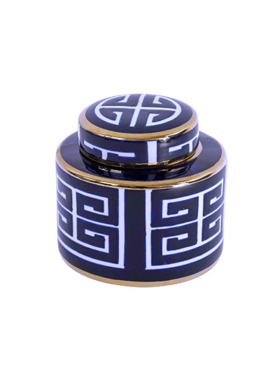 Pot Dita bleu porcelaine 20x20x16cm