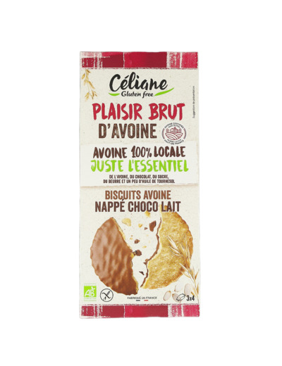 Biscuits Avoine Nappé Chocolat au Lait Bio 125g