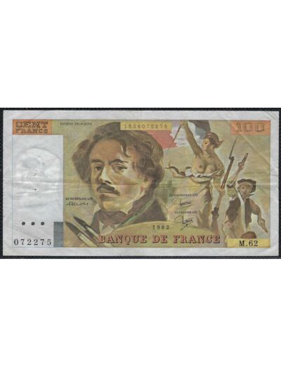 FRANCE 100 FRANCS DELACROIX 1982 SERIE M.62 TTB+