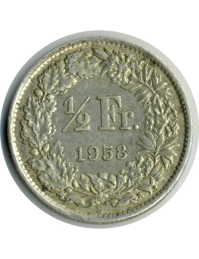 SUISSE 1/2 FRANC 1958 B TTB