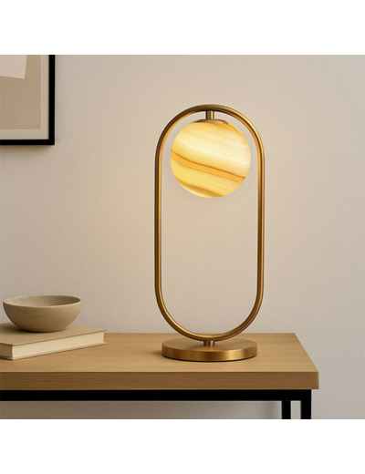 Lampe à Poser Saturne Métal 19x18x49cm