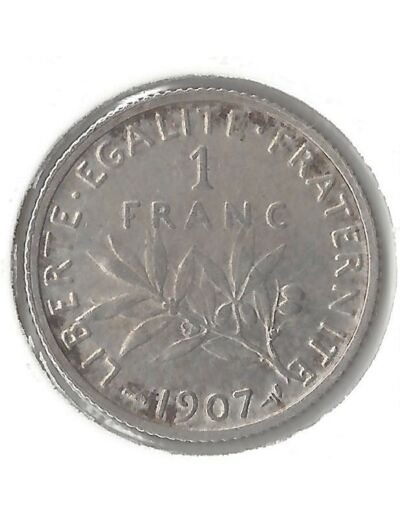 FRANCE 1 FRANC ROTY 1907 etat TB+