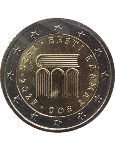 ESTONIE 2025 2 EURO COMMEMO 500 ans du livres UNC