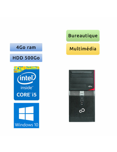 Fujitsu ESPRIMO P556/2 - Windows 10 - i5 4GB 500GB - Ordinateur Tour Bureautique PC