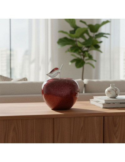Lampe à Poser Manzana Pomme Rouge verre 35x35x40cm