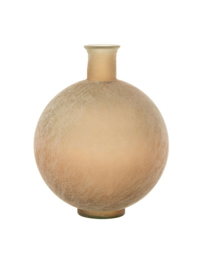 Vase boule verre beige wash 43x35x35cm