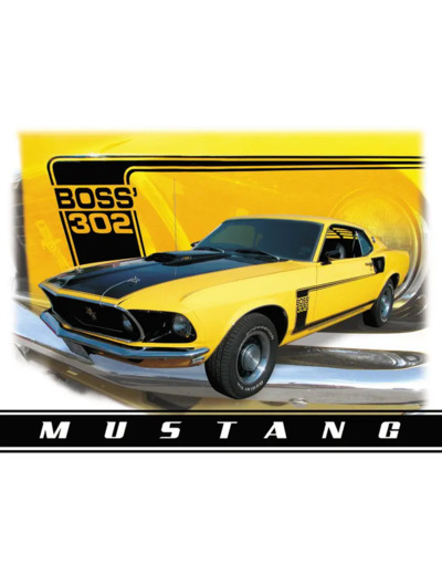 Plaque métal - Ford Mustang Boss 302 - 31.5x40.
